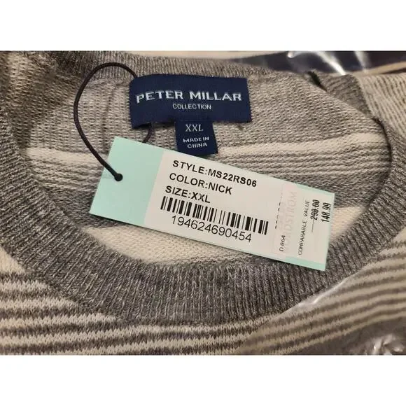 NWT Peter Millar Keys merino wool linen blend crewneck sweater - XXL / 2XL